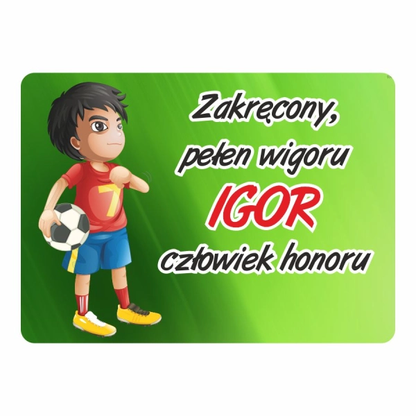 Magnes śmieszny z imieniem IGOR