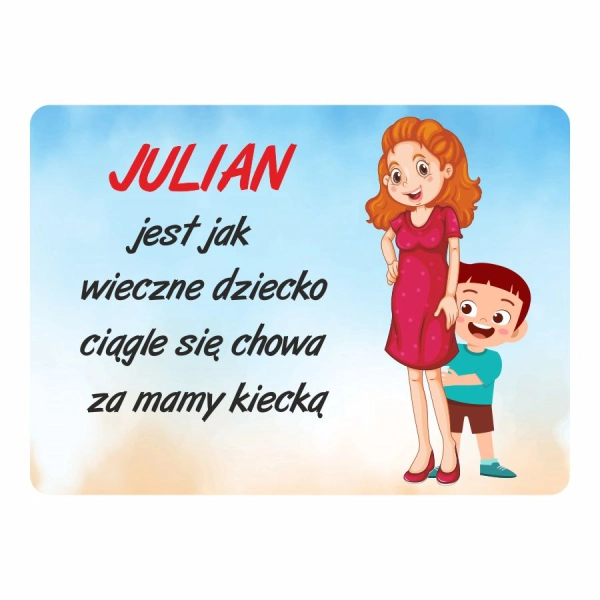 Magnes śmieszny z imieniem JULIAN