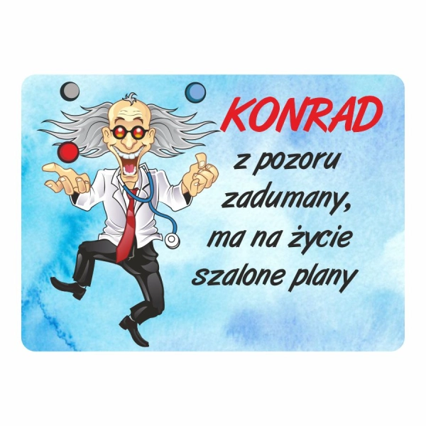 Magnes śmieszny z imieniem KONRAD