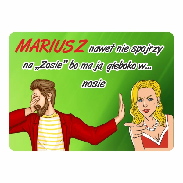 Magnes śmieszny z imieniem MARIUSZ