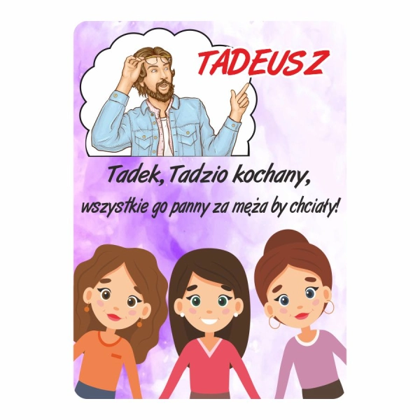 Magnes śmieszny z imieniem TADEUSZ