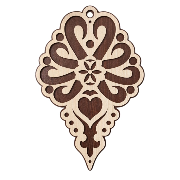 Drewniana parzenica Dwuwarstwowa- Zawieszka 30cm