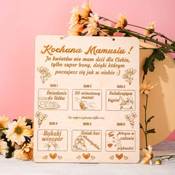 Tabliczka z bonami DLA MAMY