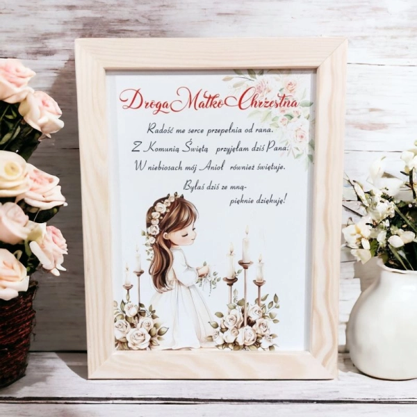 Podziękowanie dla Chrzestnej - dziewczynka