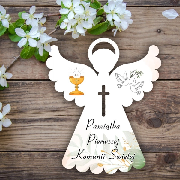 Zawieszka Aniołek UV N1 – pamiątka rodzinnej uroczystości, Pierwsza Komunia