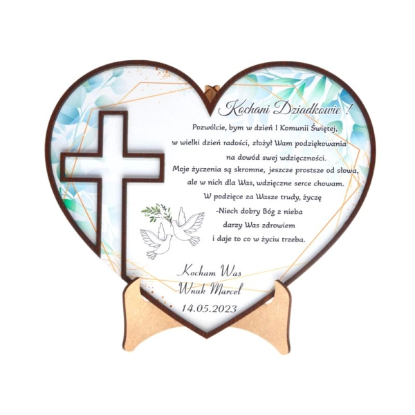 Serce – okolicznościowa pamiątka, idealna na uroczystości Pierwszej Komunii