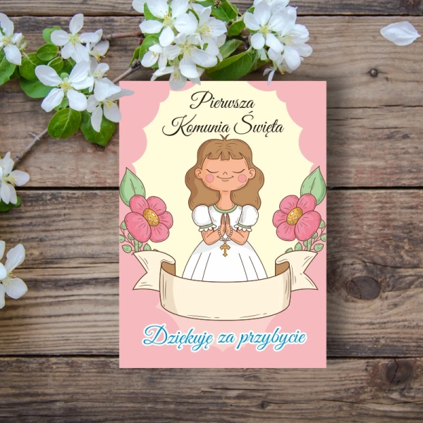 Podziękowanie dla gości - Dziewczynka BRĄZ - Prostokąt