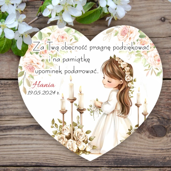 Podziękowanie dla gości - serce Dziewczynka N1