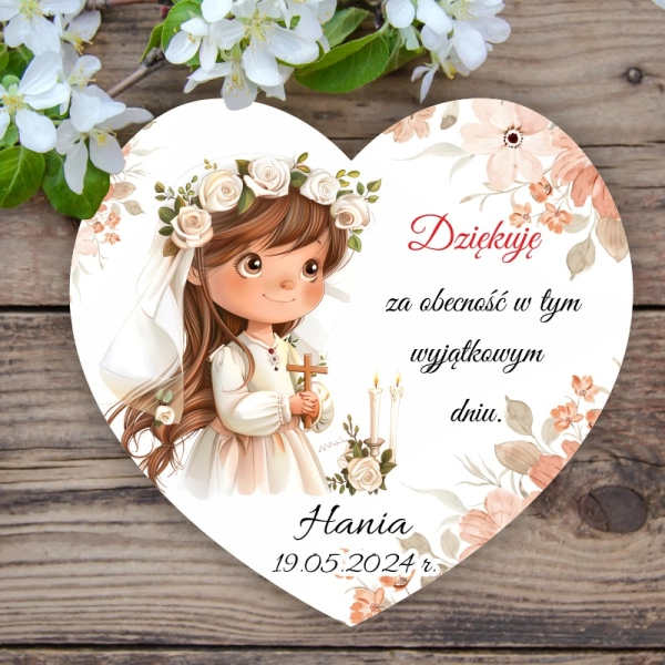 Podziękowanie dla gości - serce Dziewczynka N2