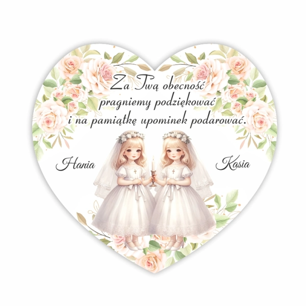 Podziękowanie dla gości - serce Bliźniaczki Blond