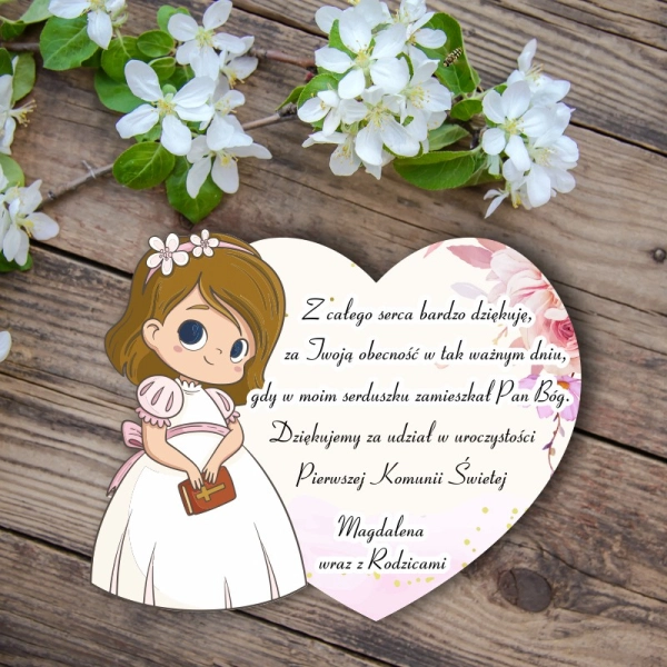 Podziękowanie dla gości - Dziewczynka z sercem BRĄZ N1