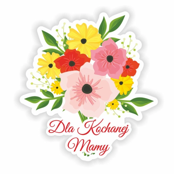 drewniany magnes dla mamy idealny prezent na dzień mamy bukiet kwiatów