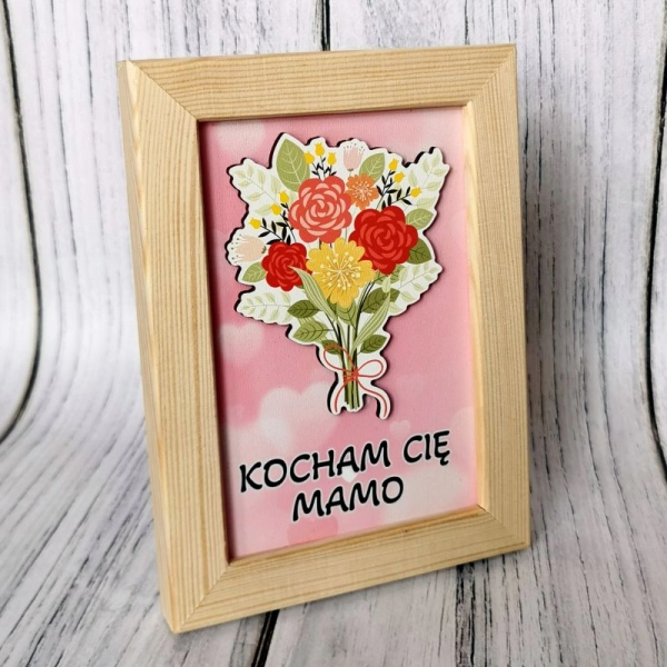 Ramka z kwiatami i dedykacją dla mamy N2