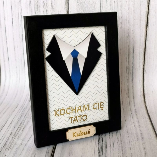 Ramka z garniaczkiem i dedykacją dla taty