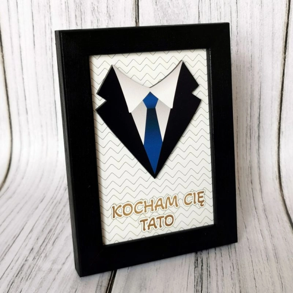 Ramka z garniaczkiem i dedykacją dla taty