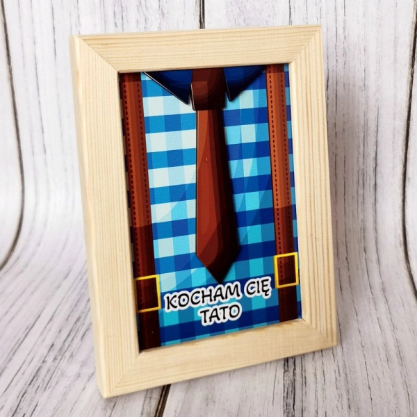 Ramka z krawatem i dedykacją dla taty