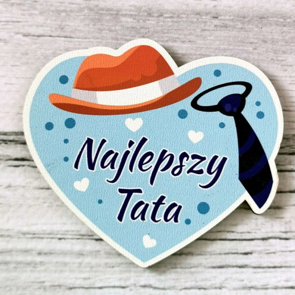 Magnes "SERCE Z KAPELUSZEM" dla taty