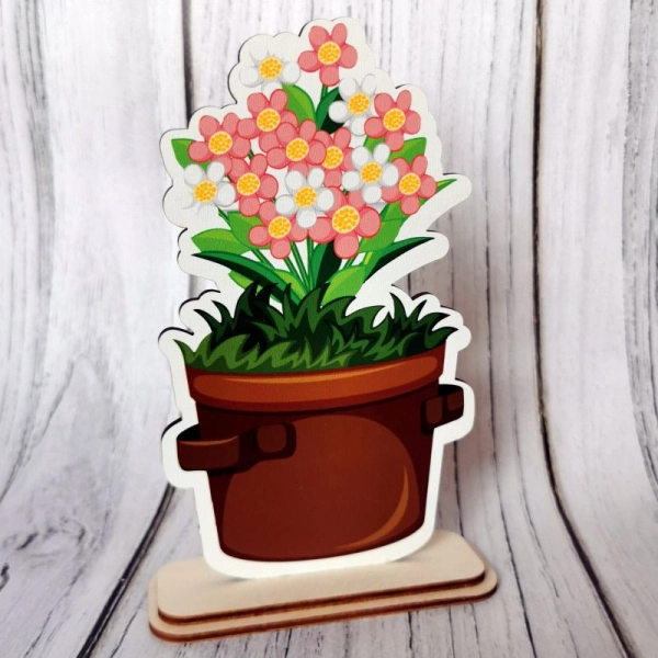 Kolorowe kwiaty w doniczce POLNE KWIATY