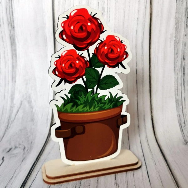 Kolorowe kwiaty w doniczce - róże