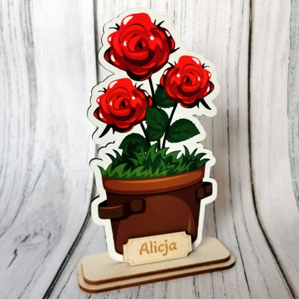 Kolorowe kwiaty w doniczce - róże