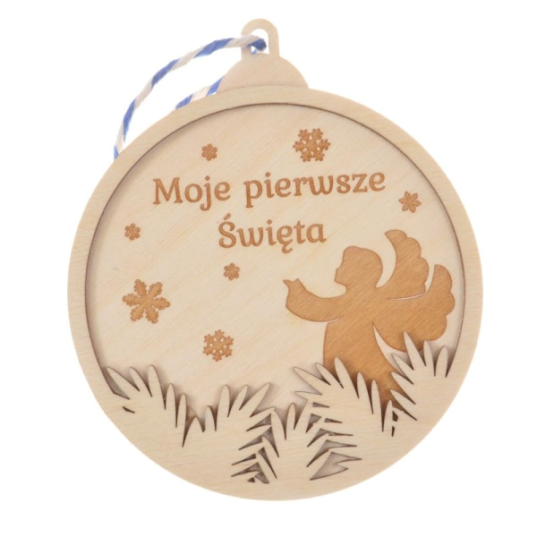 Drewniana bombka z grawerem N29+ gratis