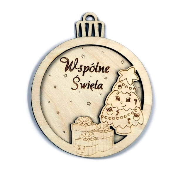 Bombka imienna, drewniana bombka z grawerem