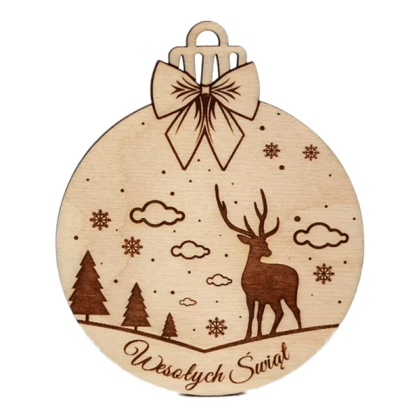 Bombka imienna, drewniana bombka z grawerem