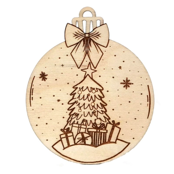 Bombka imienna, drewniana bombka z grawerem