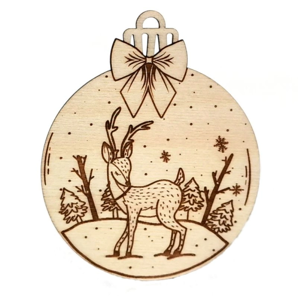 Bombka imienna, drewniana bombka z grawerem