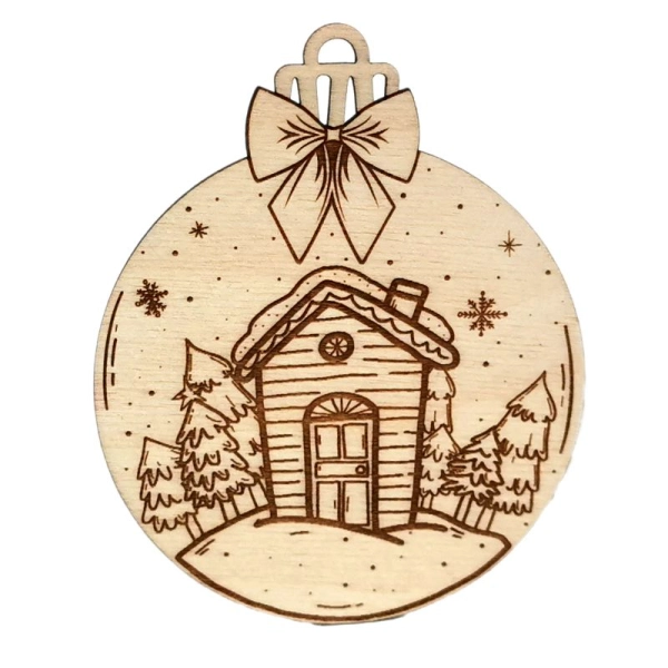 Bombka imienna, drewniana bombka z grawerem