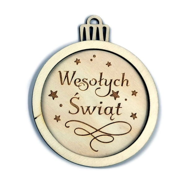 Bombka imienna, drewniana bombka z grawerem