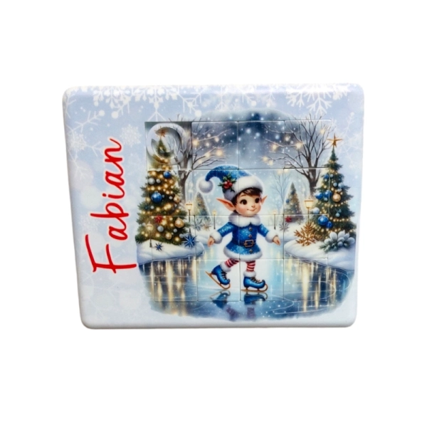 Drewniany magnes Układanka Elf N2