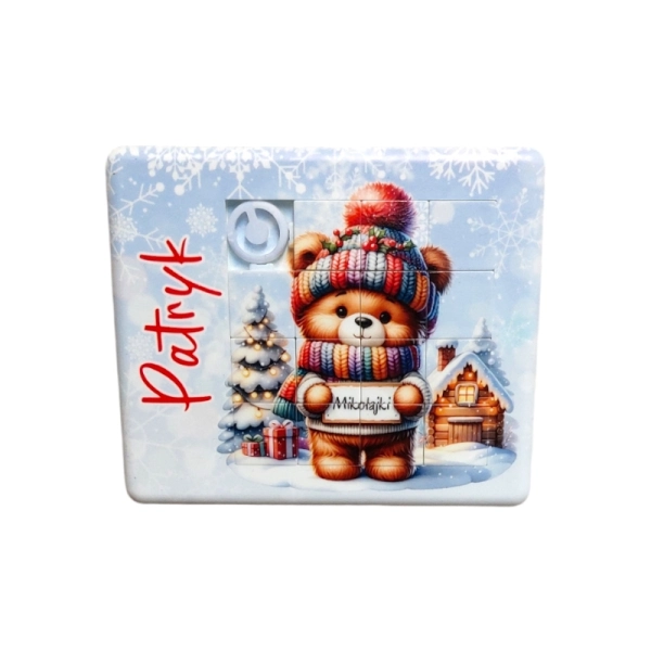 Drewniany magnes Układanka Misio N1