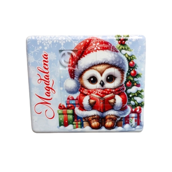 Drewniany magnes Układanka Sowa N2