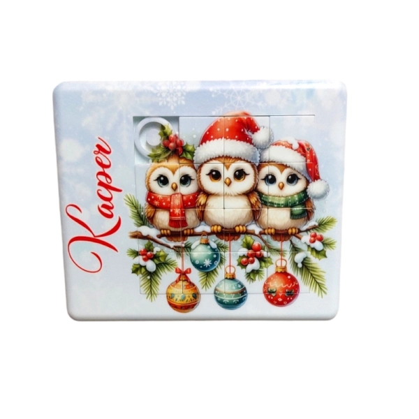 Drewniany magnes Układanka Sowa N3