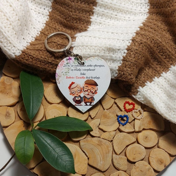Prezent dla Babci i Dziadka- kolorowy brelok N2