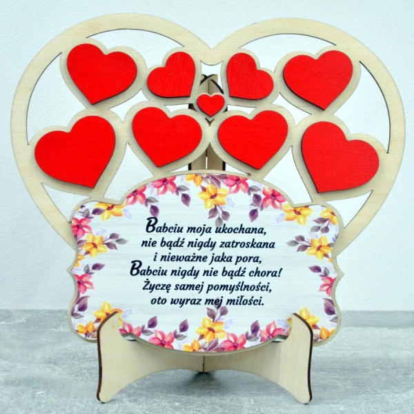 Tabliczka na sztaludze z dedykacją DLA BABCI N1