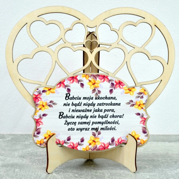 Tabliczka na sztaludze z dedykacją DLA BABCI N2
