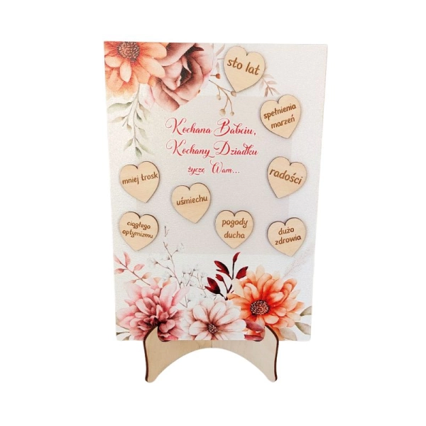 Prezent dla Babci i Dziadka- laurka z życzeniami