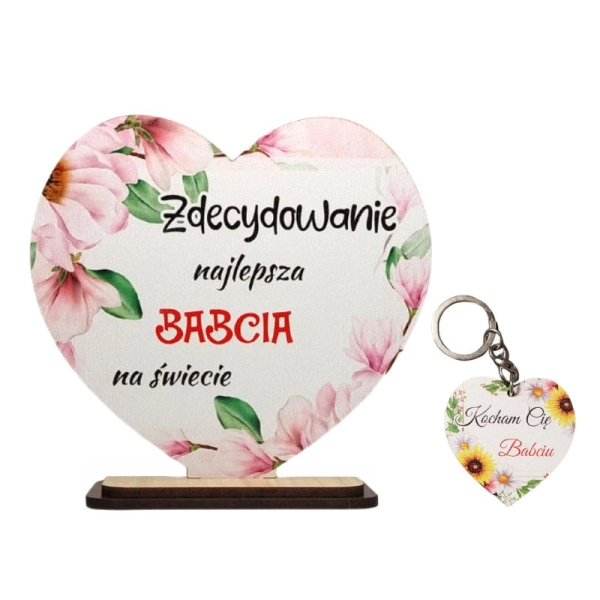 Serce dla Babci + breloczek - ZESTAW