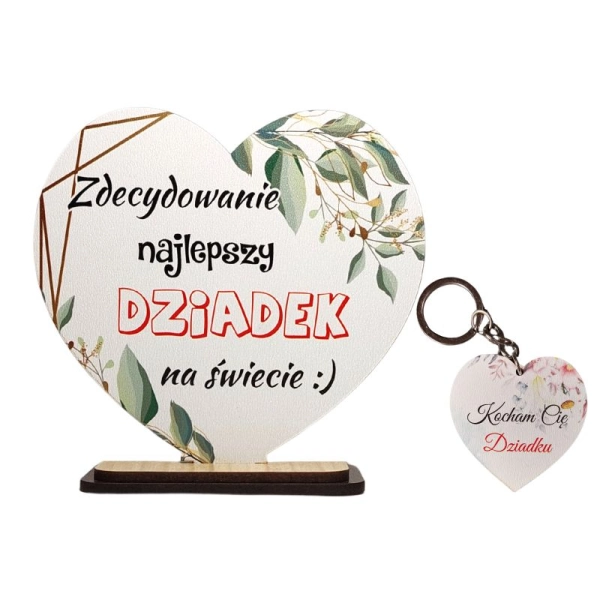 Serce dla Dziadka + breloczek - ZESTAW