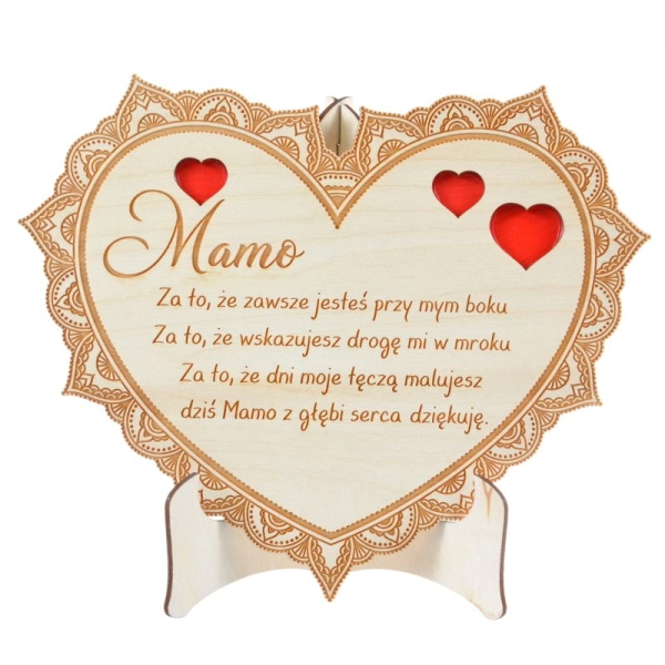 Grawerowane serce na sztaludze DLA MAMY