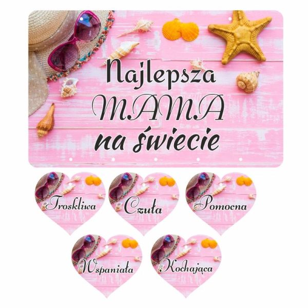 Tabliczka z sercami i dedykacją dla mamy N3