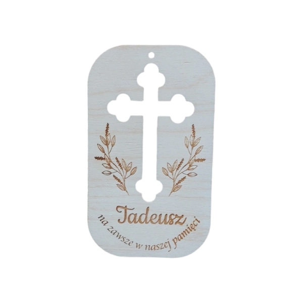 Drewniana zawieszka na znicz N1