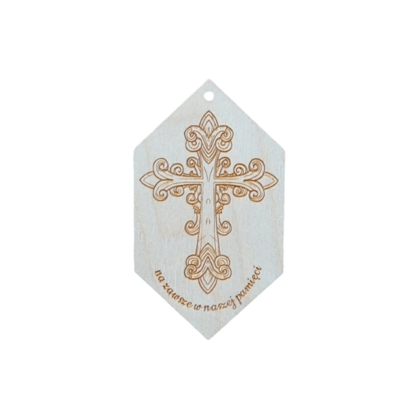 Drewniana zawieszka na znicz N19